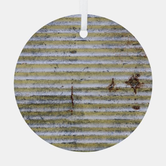 錆びた亜鉛のテクスチャ、ヴィンテージグランジの背景。 ガラスオーナメント (裏面)