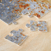 錆びた亜鉛：テクスチグランジャの背景。 ジグソーパズル (側面)