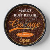 錆びた反政府勢力クラシックのクランカーガレージウォールクロック 壁時計 (正面)