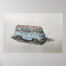 錆びた古いアンティークバンの水色