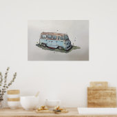 錆びた古いアンティークバンの水色 ポスター (キッチン)