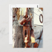 錆びた古いチェーンと工具 ポストカード (正面/裏面)