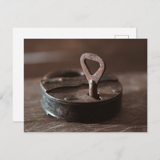 錆びた古いドアロック ポストカード (正面/裏面)