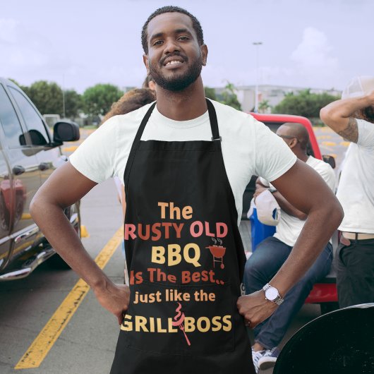 錆びた古いバーベキューは エプロン