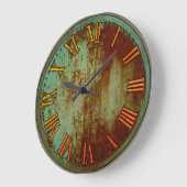 錆びた古い時計 ラージ壁時計 (傾斜)