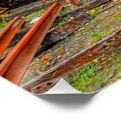 錆びた古い機関車と列車の荷車 ポスター (コーナー)