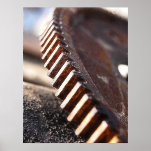 錆びた古い歯車 ポスター (正面)