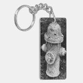 錆びた古い消火栓の写真 キーホルダー (正面左)
