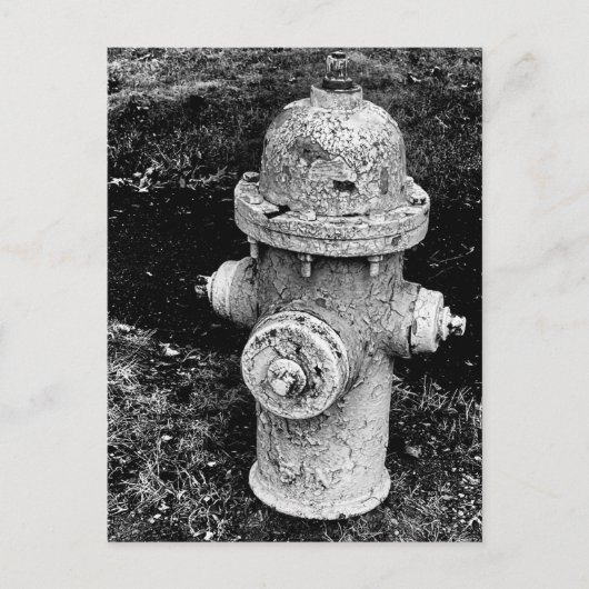 錆びた古い消火栓の写真 ポストカード (正面)