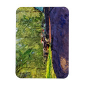 錆びた古い車とトラックの列抽象芸術 マグネット (縦)