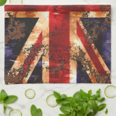 錆びた国統一された国国旗 キッチンタオル (折り畳み)