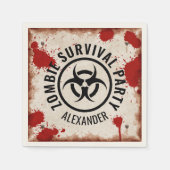 錆びた徴候と血を持つゾンビ生存パーティー スタンダードカクテルナプキン (正面)