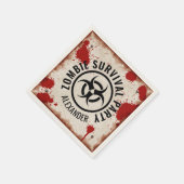 錆びた徴候と血を持つゾンビ生存パーティー スタンダードカクテルナプキン (角)