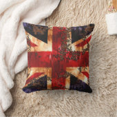 錆びた愛国イギリス国旗 クッション (ブランケット)