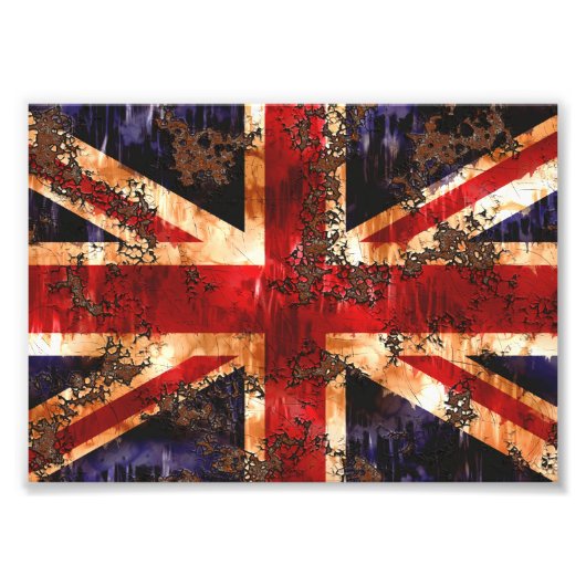 錆びた愛国イギリス国旗 フォトプリント            (正面)