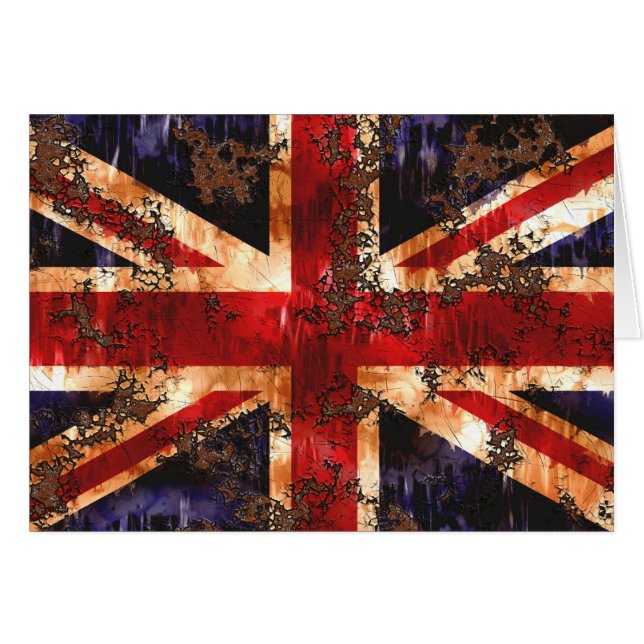 錆びた愛国的なイギリスの旗 (正面横)