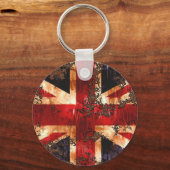 錆びた愛国的なイギリスの旗 キーホルダー (正面)