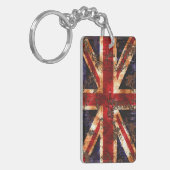 錆びた愛国的なイギリスの旗 キーホルダー (正面左)
