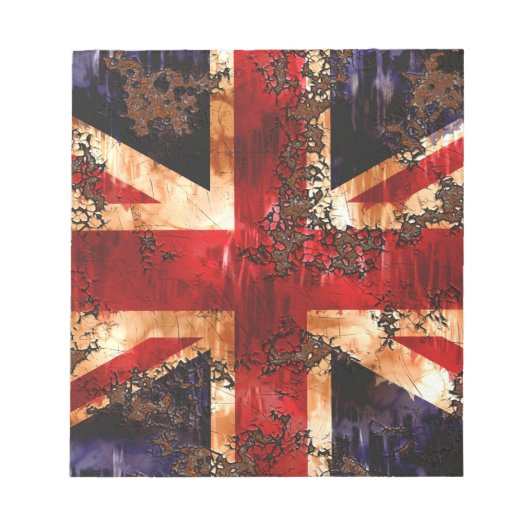 錆びた愛国的なイギリスの旗 ノートパッド (正面)