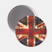 錆びた愛国的なイギリスの旗 マグネット (正面/裏面)