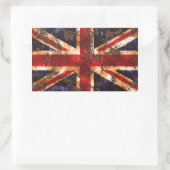 錆びた愛国的なイギリスの旗 長方形シール (バッグ)
