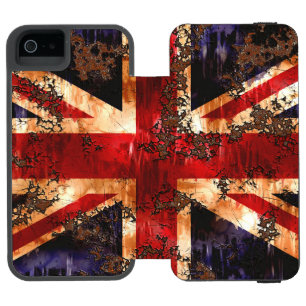 錆びた愛国的なイギリスの旗 iPhone SE/5/5sウォレットケース