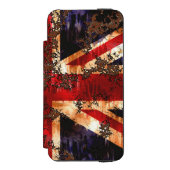 錆びた愛国的なイギリスの旗 INCIPIO iPhoneウォレットケース (フォリオ 正面)