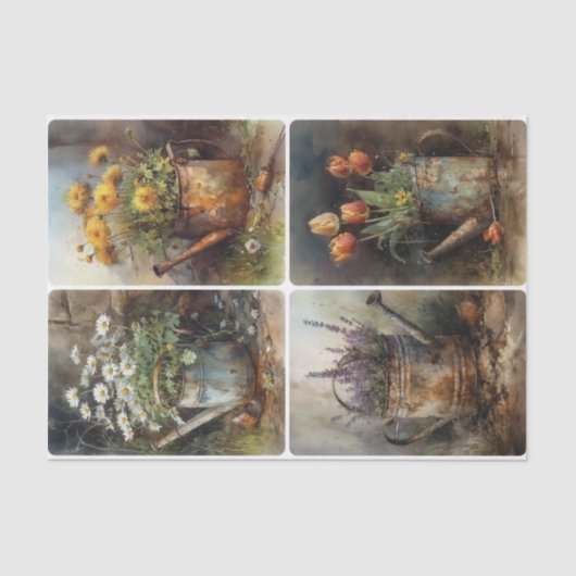 錆びた散水缶 薄葉紙 (正面)