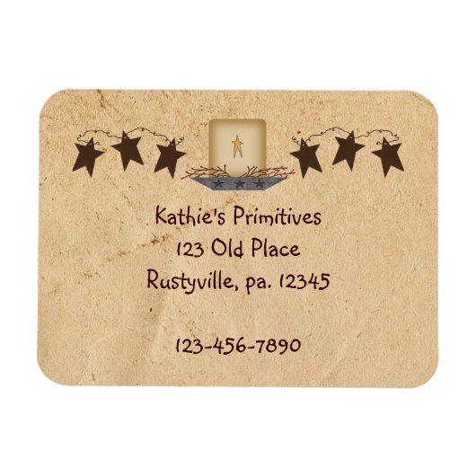 錆びた星とキャンドルプレミアムマグネット マグネット (横)