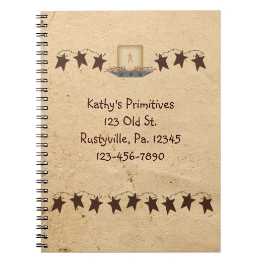 錆びた星とロウソクの手帳 ノートブック (正面)