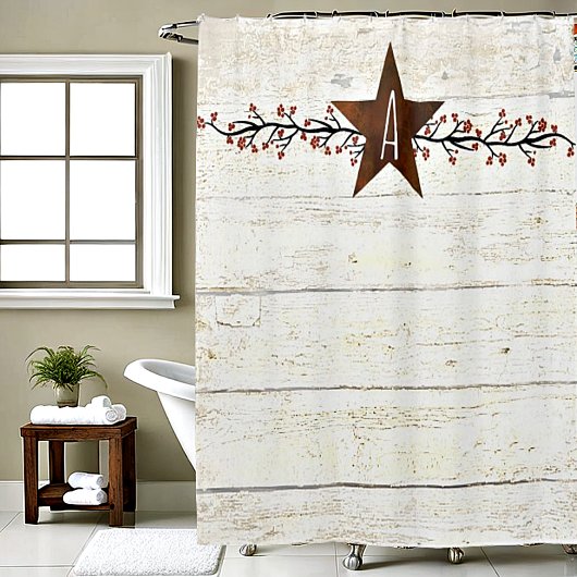 錆びた星と果実モノグラム シャワーカーテン