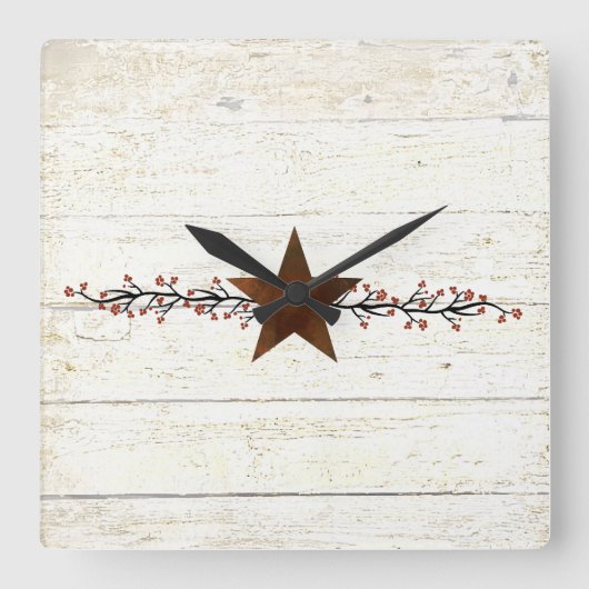 錆びた星と果実 スクエア壁時計 (正面)