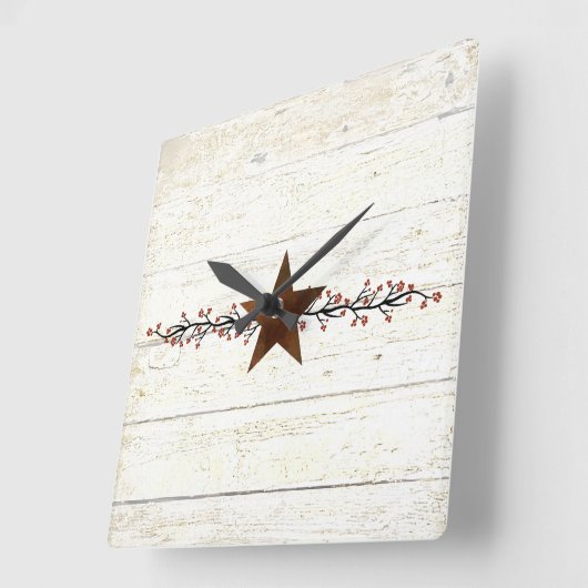 錆びた星と果実 スクエア壁時計 (傾斜)