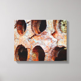 錆びた有孔金属キャンバス印刷 キャンバスプリント