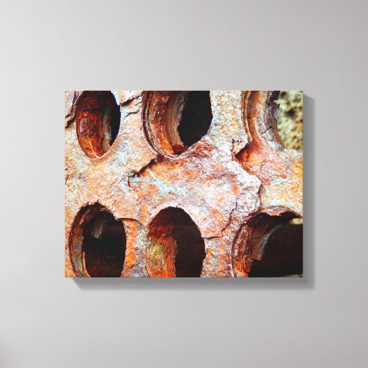錆びた有孔金属キャンバス印刷 キャンバスプリント (正面)