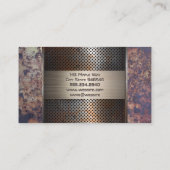 錆びた有孔金属 |ヴィンテージ背景 名刺 (裏面)