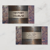 錆びた有孔金属 |ヴィンテージ背景 名刺 (正面/裏面)