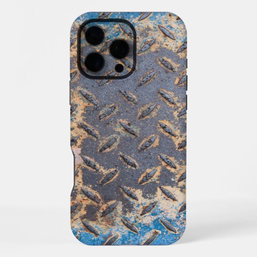 錆びた波板のテクスチャ iPhoneケース (裏面)