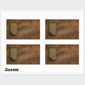 錆びた溶接ヘルメット 長方形シール (シート)