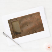 錆びた溶接ヘルメット 長方形シール (封筒)