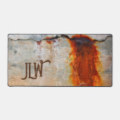 錆びた灰色とオレンジ色のアーバングランジバー デスクマット (正面)