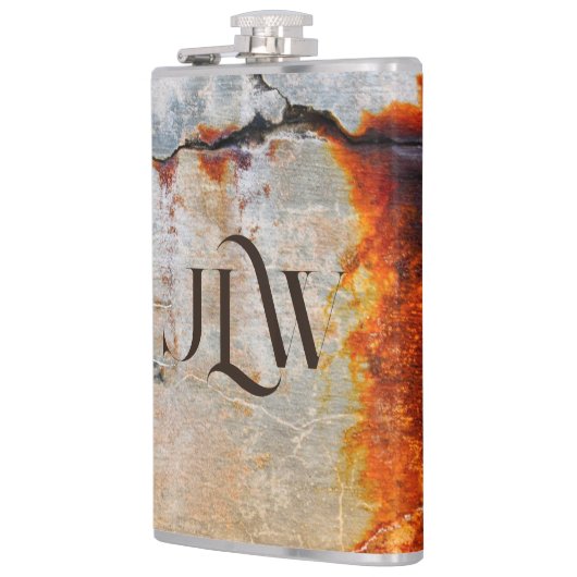 錆びた灰色とオレンジ色のアーバングランジバー フラスク (左)