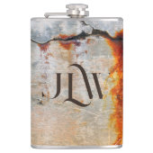 錆びた灰色とオレンジ色のアーバングランジバー フラスク (正面)