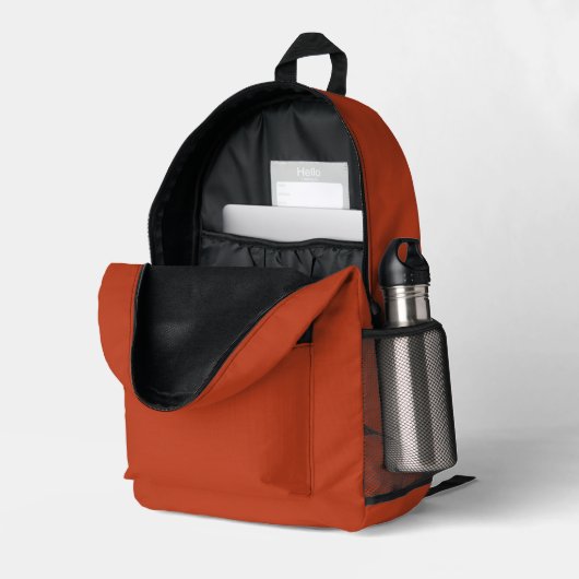 錆びた焦げカボチャ無地の色 プリントバックパック (裏面右端 (見開き))