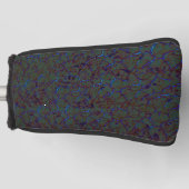 錆びた緑が派手な青い亀裂でパチパチ ゴルフヘッドカバー (正面)