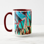 錆びた緑とアクアマリンに茶色の縞 マグカップ (左)