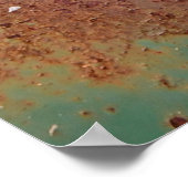 錆びた緑の風化金属都市パネルt ポスター (角)