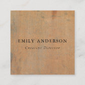 錆びた腐食性オレングランジジメタルのテクスチャ スクエア名刺 (正面)