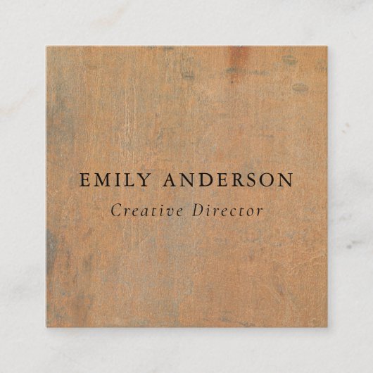 錆びた腐食性オレングランジジメタルのテクスチャ スクエア名刺 (正面)
