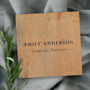 錆びた腐食性オレングランジジメタルのテクスチャ スクエア名刺